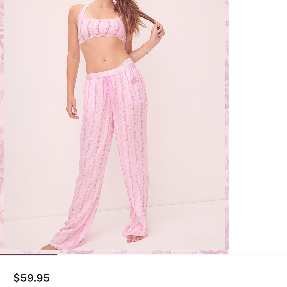 LoveShackFancy & Pink collab Striped Pajama pants